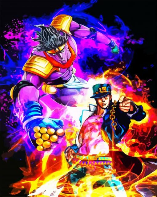 Star Platinum Jotaro Kujo paint by numbers