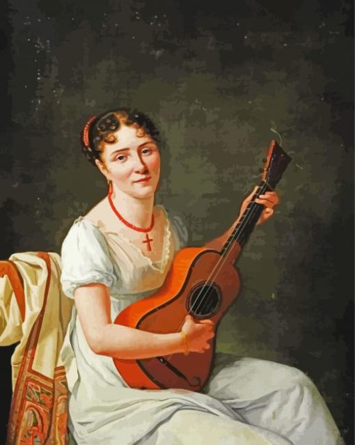 Vintage Guitarist Woman paint by numbers