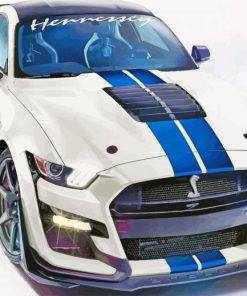 White Shelby GT500 paint by numbers