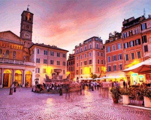 Trastevere Italy Paint By Numbers